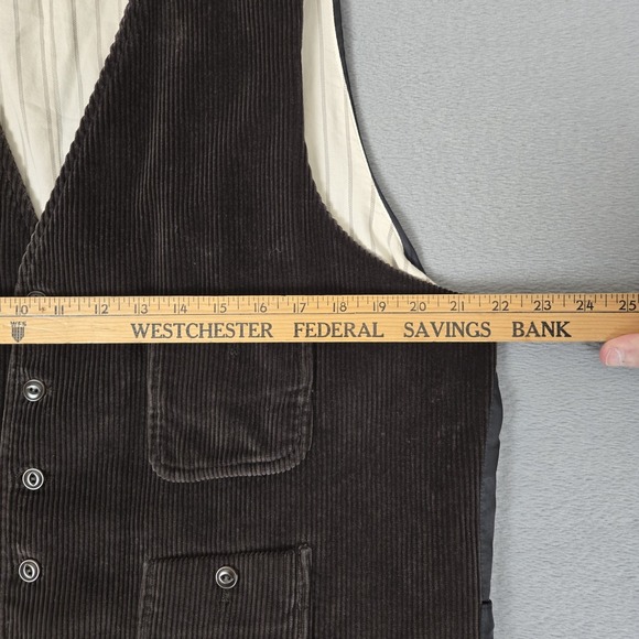 J Crew Vest Mens XL Brown Corduroy Classic Waistcoat Old Money Pockets NWT - Picture 10 of 10